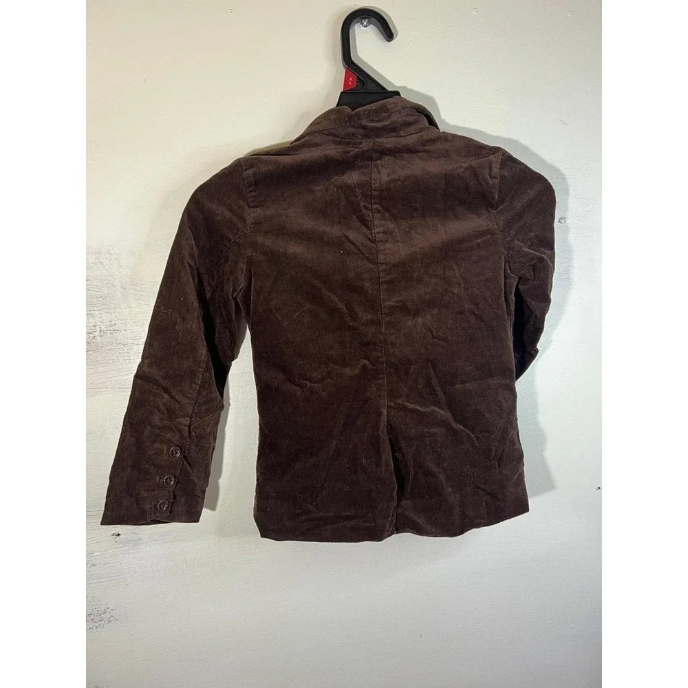 Girls S5-6 brown corduroy jacket gymboree 100% cotton lining children clothes